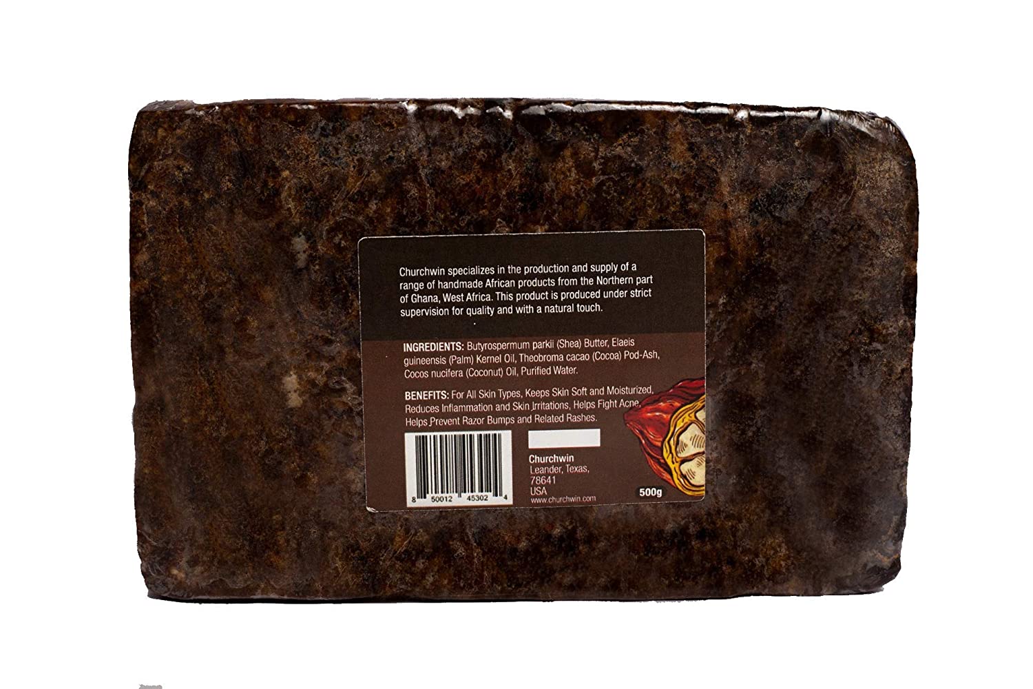 African Black Soap, 100% Natural Soap, Pure Raw Ingredients. 150g- lb (5.2 oz)