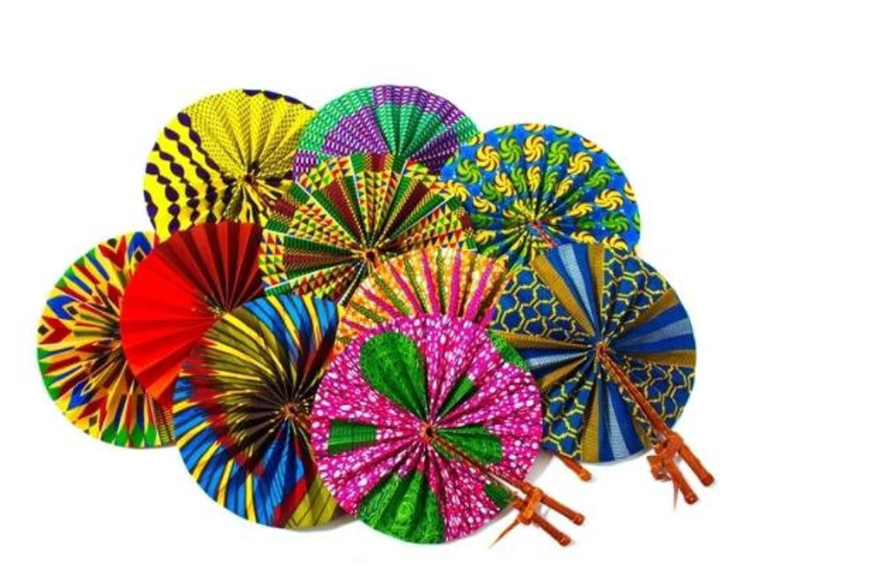 Wholesale African Print Hand Fans | Ethically Made in Ghana